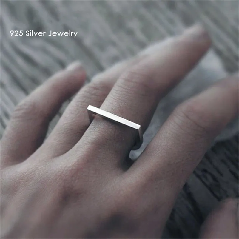 100% 925 Sterling Silver Rings For Women Minimalis Office Simple Design Ring Trendy Fine Jewelry Accessories Anillos Mujer