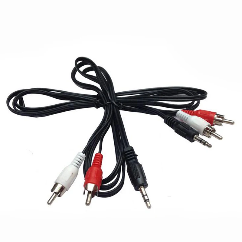 Лучший Eustak AV 1 в 2 аудио стерео Aux шнур 2RCA до 3.5 мм Мужской 3.5 разъем RCA AUX кабель для динамик Провода для автомобиля PC ТВ