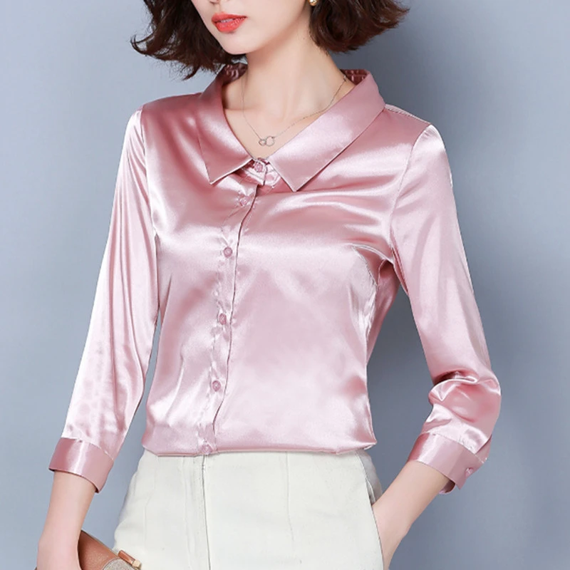 satin blouse white
