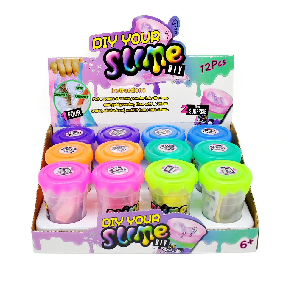 12pcs Clay/Slime Gifts Magic Slime Polymer Clay 80ml Addition for Glitter Slime Shake DIY Slime toys Kit With Box Just Add Water