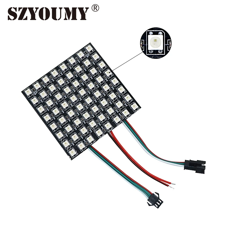 SZYOUMY WS2811 Светодиодный пиксельный модуль освещения 8*8/16*16/8*32 DC 5 В индивидуально