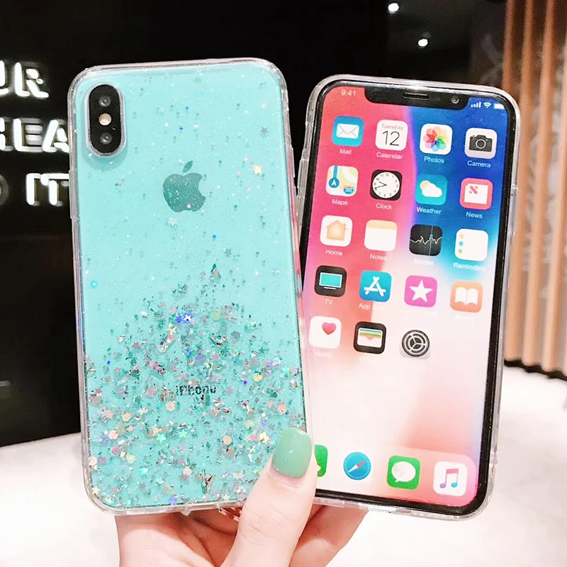 Moskado Блестящий Прозрачный мягкий кремний чехол для телефона для iphone 11 XS Max XR X 8 7 6 6S Plus шикарная модная задняя крышка