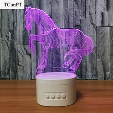 TCunPT 3D в форме зебры ночные светильники портативный Bluetooth динамик