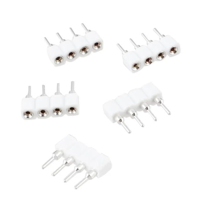 

FDDT- 5 Pcs Female to Male 4 PIN RGB Wire Connectors White for LED Strips