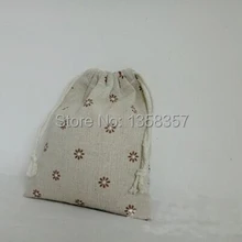 100 шт./лот джута/лен drawstring подарочные пакеты для косметики/гайки/iphone упаковка, размеры на заказ, различные цвета