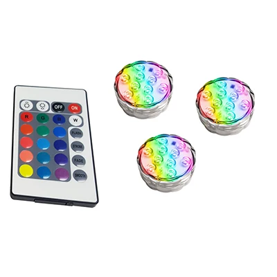 Waterproof Underwater Light, Submersible LED Lights with Remote Control RGB Multicolor LED Pond Lighting Set for Vase Base - Испускаемый цвет: 1 controller 3 Lamp