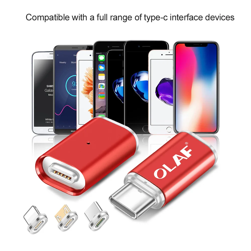 OLAF Magnetische Telefon Interconversion adapter Micro USB Typ C zu ladegerät für iphone 7 X XR XS