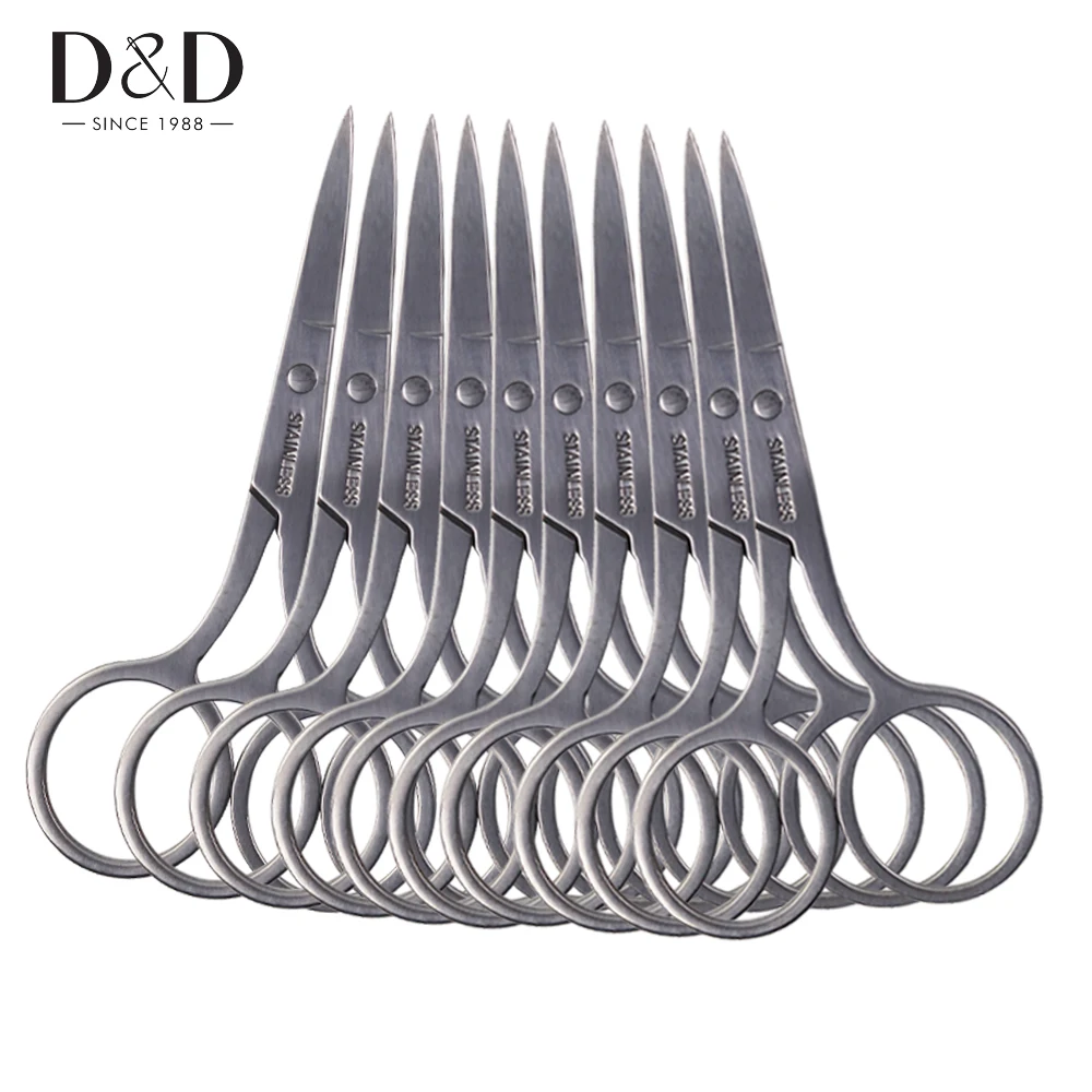 

D&D 10pcs Stainless Steel Tailor Scissors Cross Stitch Sewing Scissors for Fabric Craft Needlework Sewing Tools