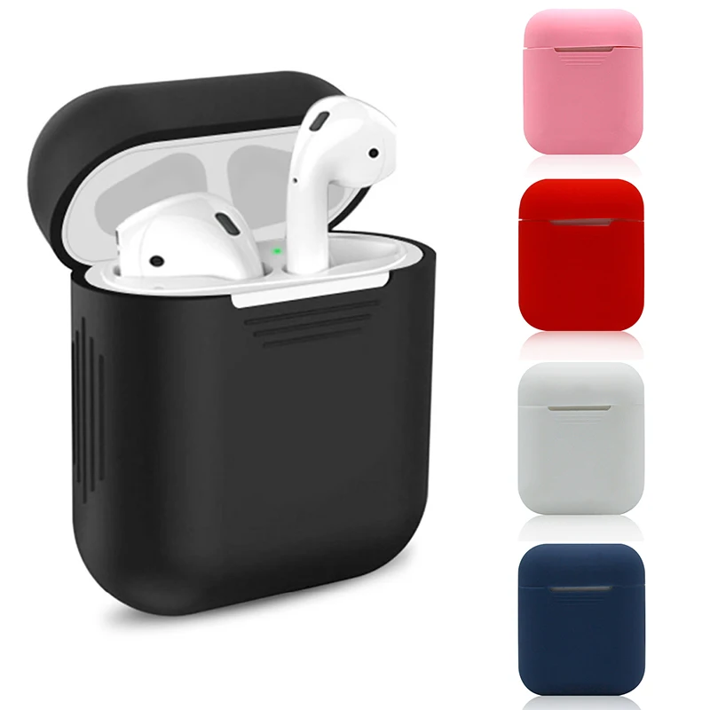

Silicone Case For Apple Airpods Protective Cover Pouch Earphone Case Accessory air pods ear Shock Absorption