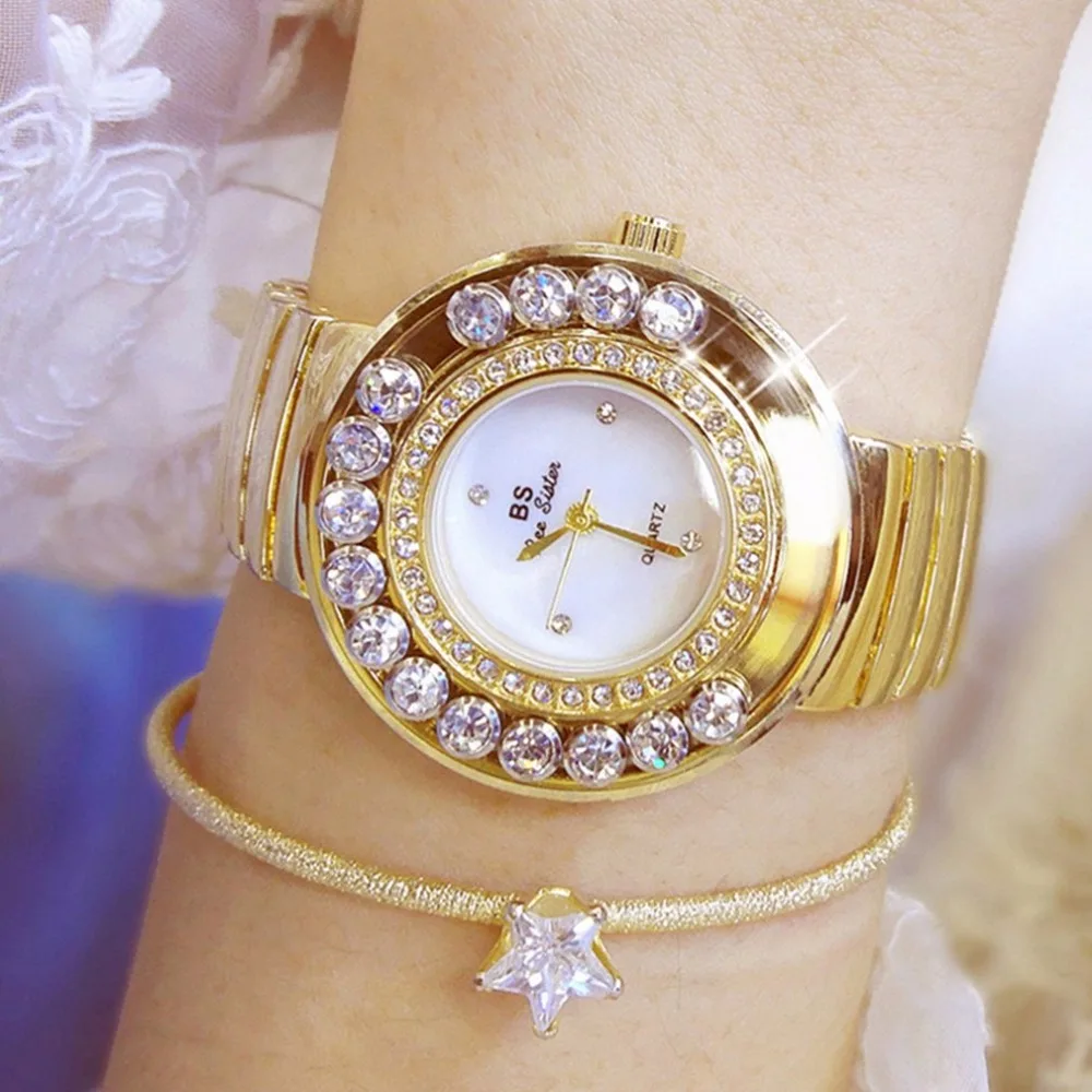 Роскошные Кварцевые Стразы Нержавеющая сталь кварцевые часы Кристалл аналоговые наручные часы для Для женщин Дамы Бизнес Новый