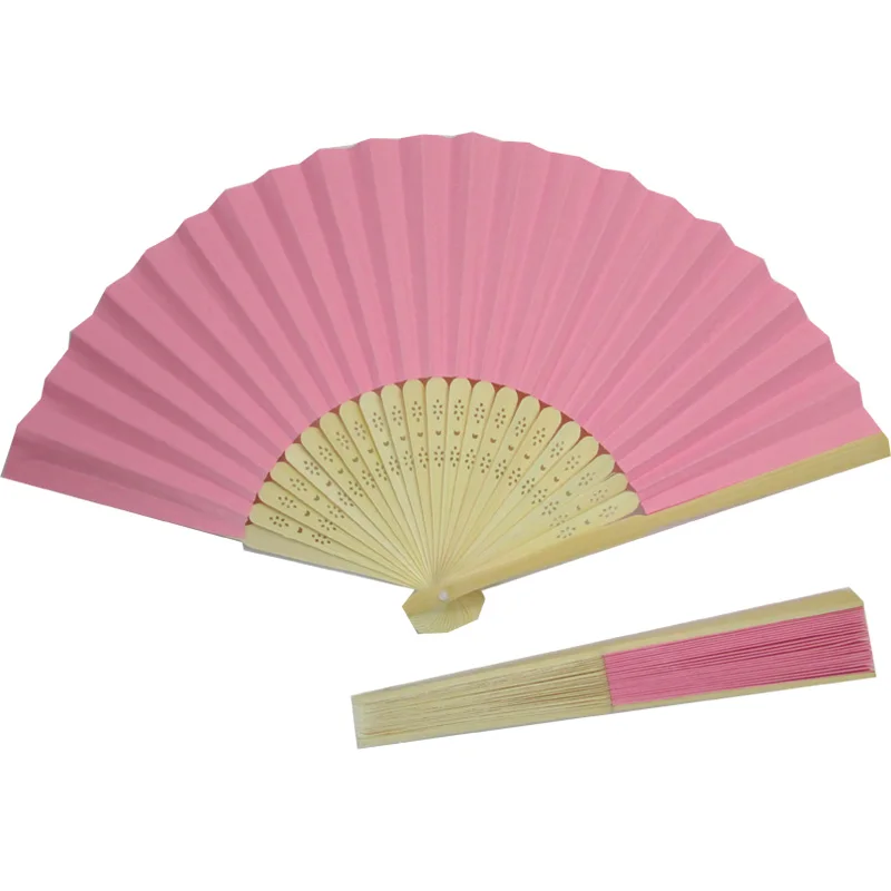 

10pcs/lot pink folding Paper Hand Fan wedding gifts for guest girl birthday party favor