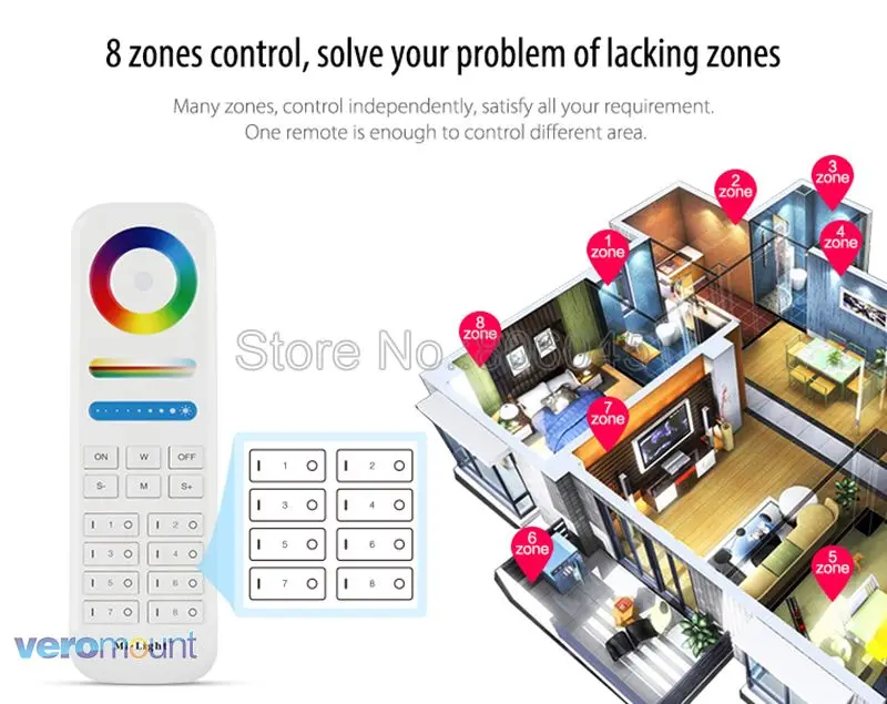 Mi. Светильник FUT089 2,4 ГГц пульт дистанционного управления 8 зон управления RGB+ CCT контроллер работает с LS2 или Mi светильник RGB+ CCT прожектор светильник