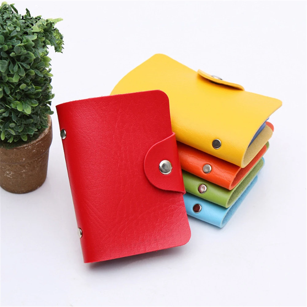 

24 Bits Credit Card Holder Fashion New Women Men PU Leather Hasp Unisex ID Holders Package Organizer Manager Free Shipping