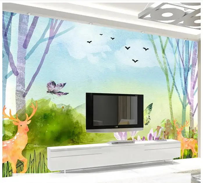

3d photo wallpaper 3d murals wallpaper for walls 3 d Elk Nordic style elegant background wall paper bedroom wallpaper decor