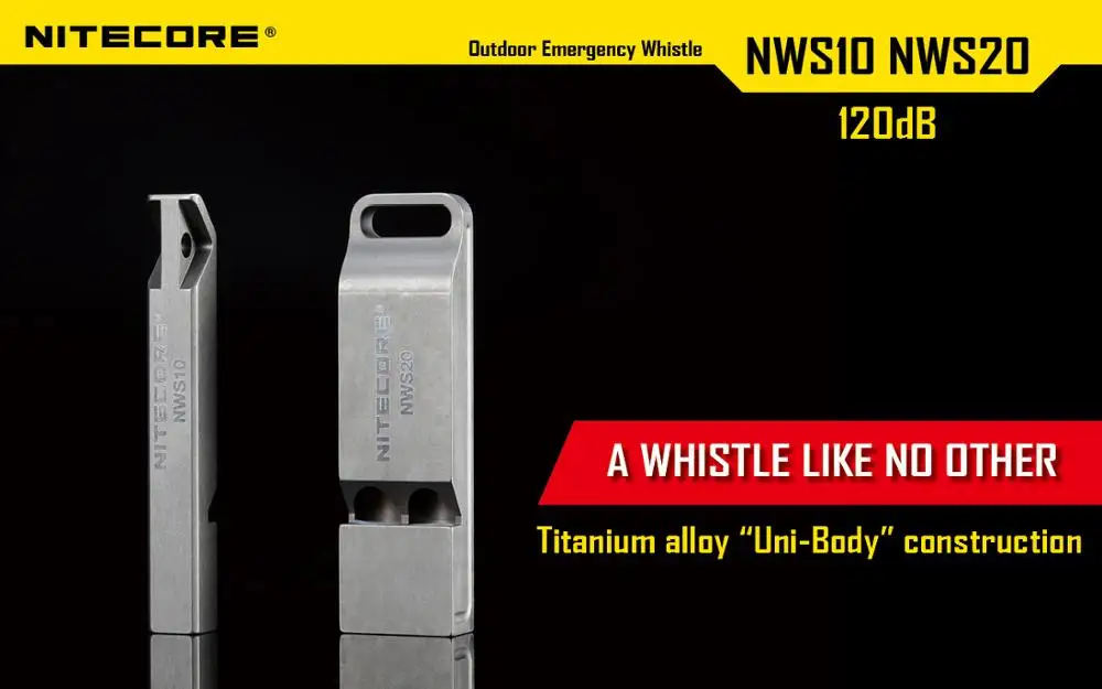 

NITECORE NWS10 NWS20 TC4 Titanium alloy Emergency Whistle Necklace Pendant with keychain