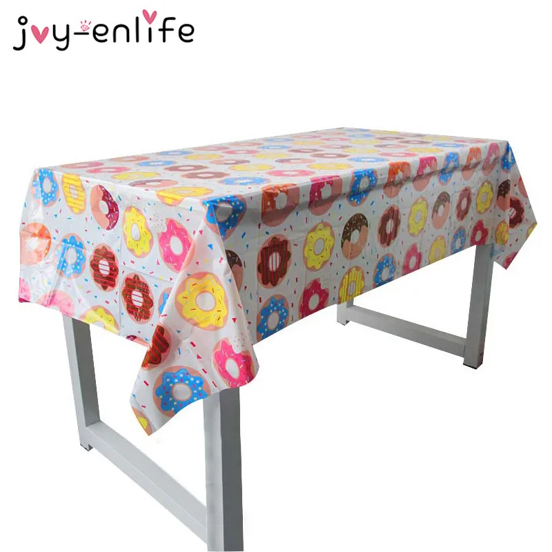 

Donut Party Tablecloth Disposable Tableware Tablecloth Wedding Decoration Baby Shower Kids 1st Birthday Party Supplies