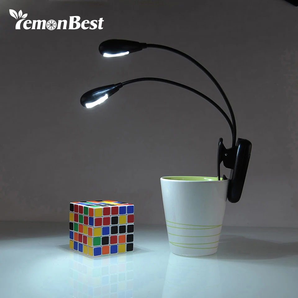 LemonBest LED Reading Lamp Dual Arms 2 LEDs Flexible Book Sheet Music