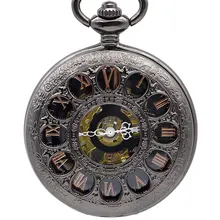Лучшие продажи, антикварные Механические карманные часы с скелетом, мужские антикварные Роскошные брендовые часы с цепочкой и брелоком, PJX1370