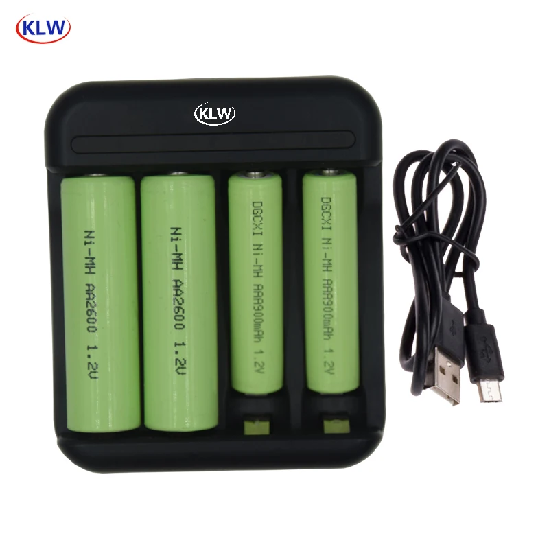 

4 Slots LED Display Smart Intelligent Battery Charger for AA AAA 1.2V NiCd NiMh Rechargeable Battery USB Quick Charger