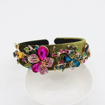 

Baroque fashion color big trumpet flower geometric color headband dance party dazzling personality exaggerated headband 991