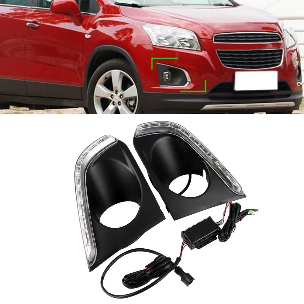 

NOVSIGHT White Auto Car LED Daytime Running Light Driving Fog Lamp DRL Day Light Fit for Chevrolet Trax 2014-2015 D30