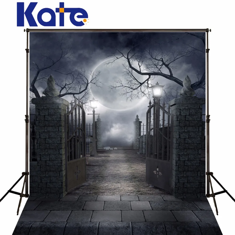 

Kate 3D Halloween Horror Moon Night Stone Is Land Photography Photo Backdrops Background