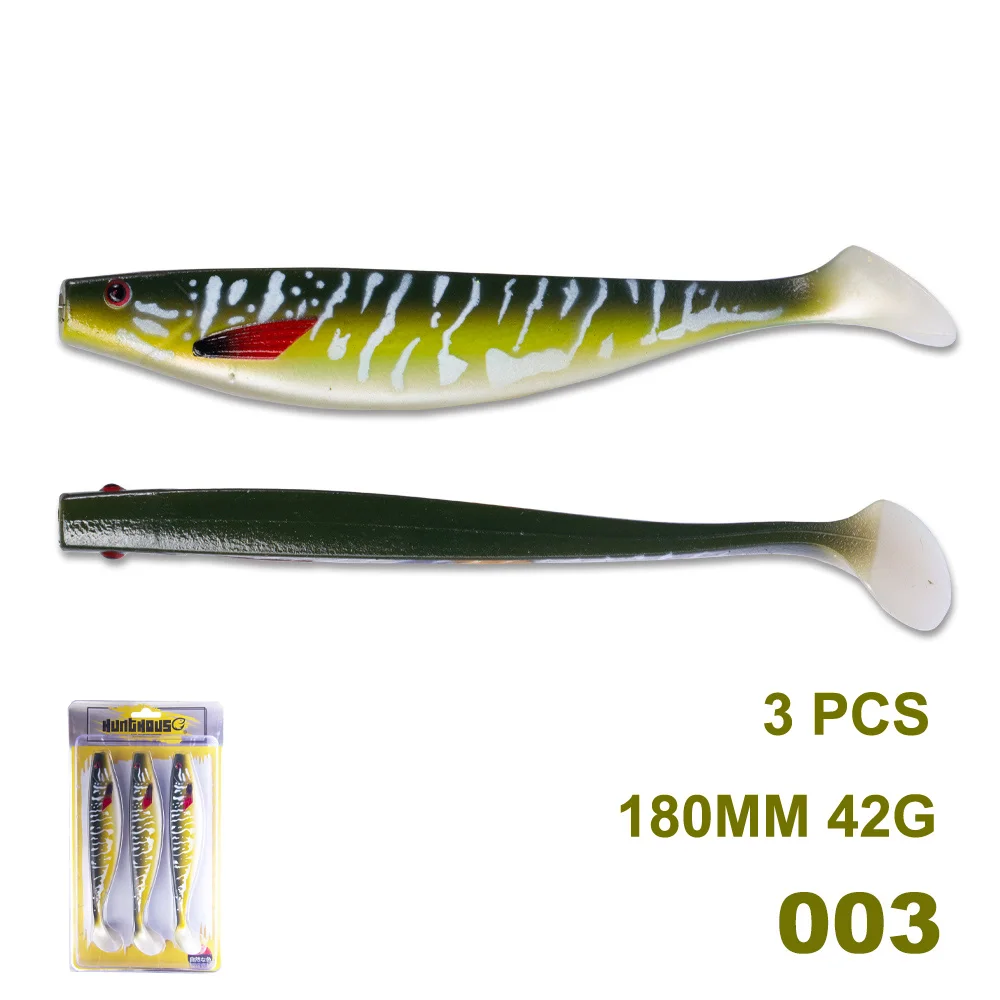 Hunthouse berserk shad 180 мм 42 г большая Мягкая приманка 3 цвета/сумка Мягкая приманка профессиональная рыболовная приманка материал leurre soule Cebo de pesca - Цвет: 003