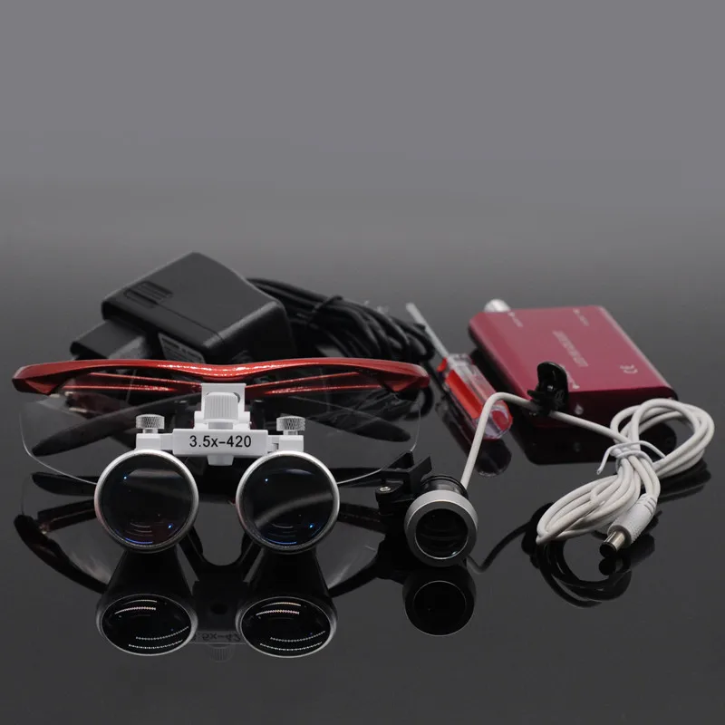  Dentistry Surgery 3.5X Magnification Binocular Magnifier & Headlight LED Light For Lab Equipment - 32999001410