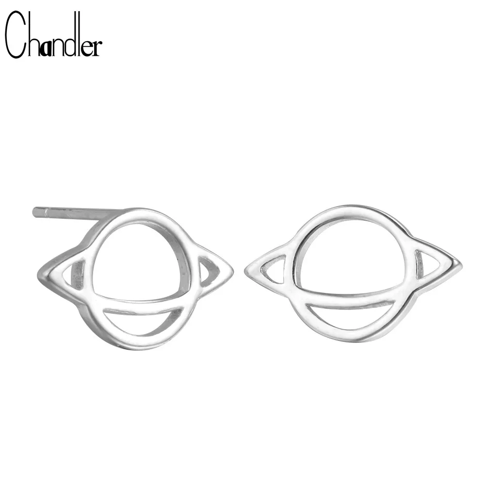 Chandler Saturn Stud Earrings For Women 925 Sterling-silver-jewelry Galactic Globe Graduation Luxury Infinity Friendship Gift
