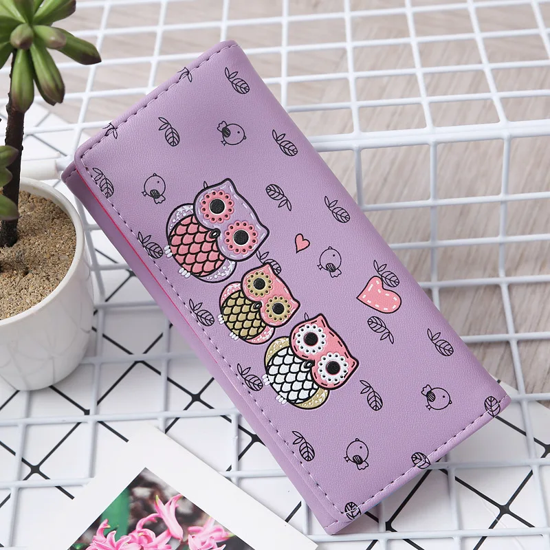 

Women Wallets Long Coin Purse Moneybags Lady Handbags Purses Clutch Owl Print Wallet Cards Holder Pouch Bag Pocket Notecase