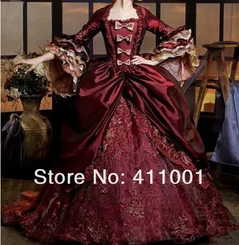 Burgundy Renaissance Victorian Period Costume Gothic Marie Burgundy Renaissance Victorian Period Costume Gothic Marie Antoinette Southern Belle Dress Ball Gown Prom