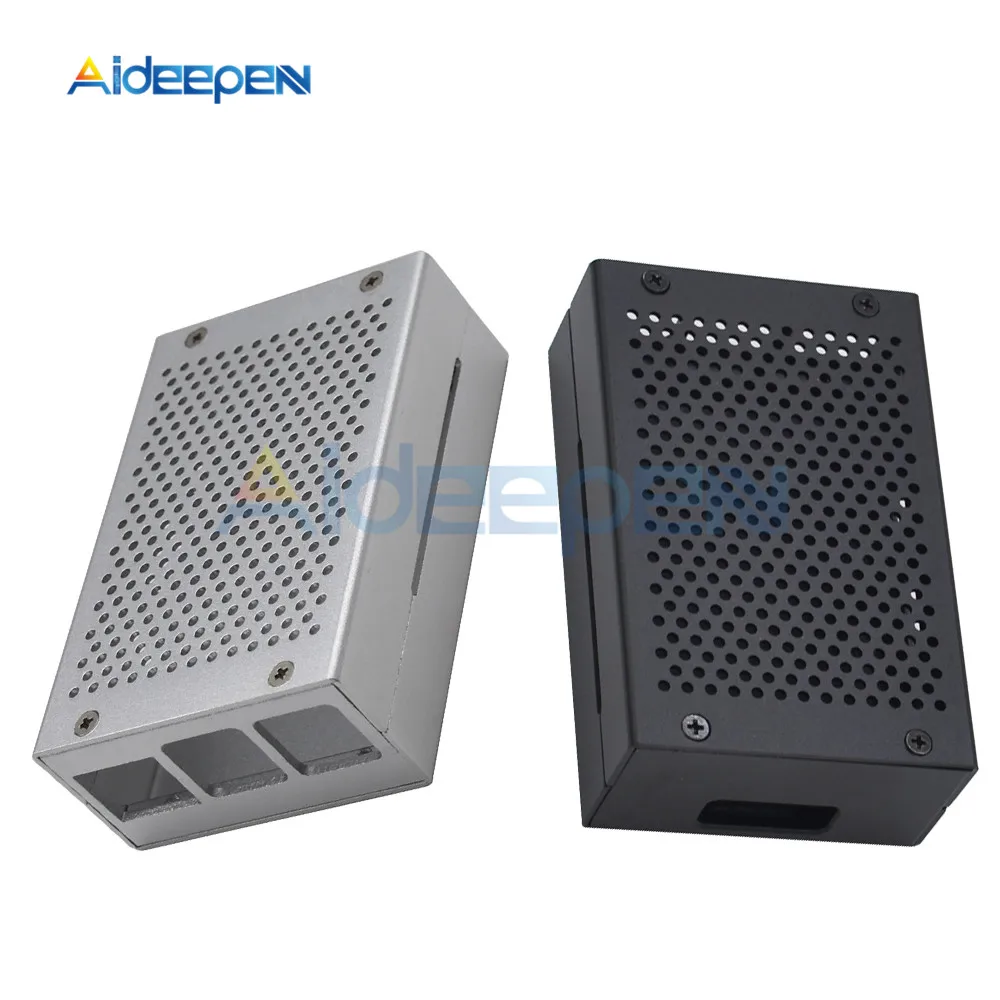 

Hot Case for Raspberry Pi 4 Aluminum Case Black Shell Silver Box Metal Enclosure for RPI 4 Model B