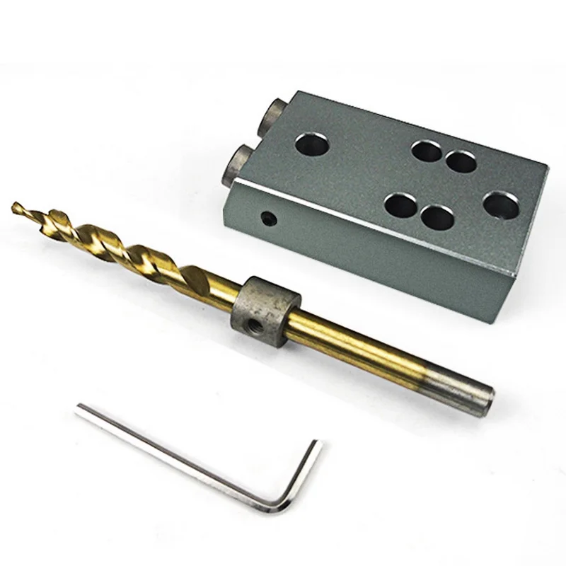 

Pocket Hole Jig Drill Kit Woodworking Reamer 9.5mm 3/8" Step Twist Bit Plug Locator Positioner For Wood Dowel