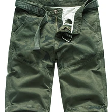 KENNTRICE летние камуфляжные мужские шорты Карго свободные хлопковые бермуды прямые военные короткие штаны