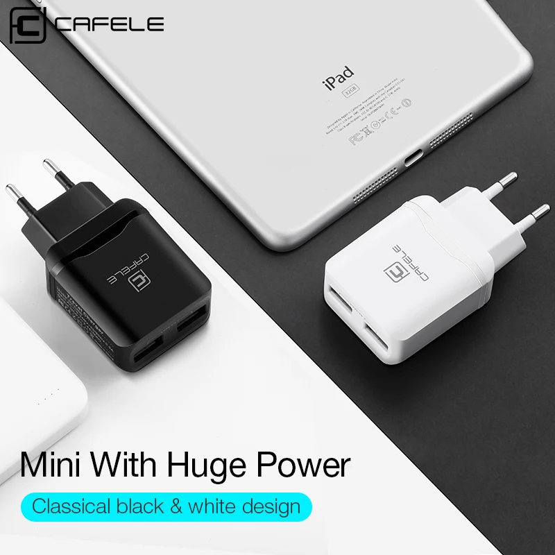 Cafele EU Plug Dual USB зарядное устройство DC 5 В 2.4A 12 Вт универсальный портативный дорожный настенный адаптер зарядное устройство для мобильного телефона для iPhone ноутбука