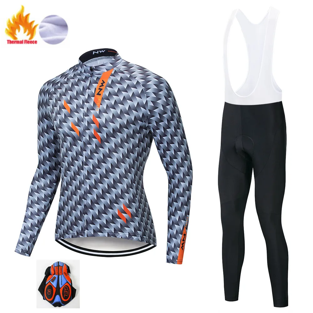 Мужская зимняя теплая одежда для велоспорта, новинка, FDJ, с длинным рукавом, для велоспорта, Джерси, набор, Ropa Ciclismo, для горного велосипеда, одежда для велоспорта