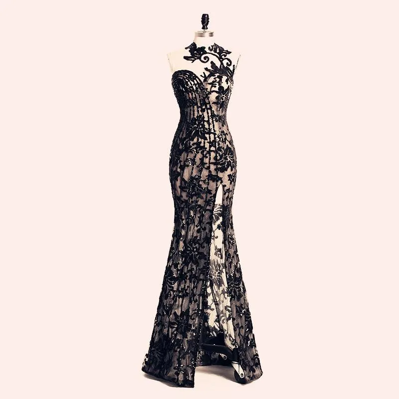 2018-elegant-beading-split-evening-dresses-rami-salamoun-appliqued-high-neck-mermaid-sequins-long-prom-dress-real-images-cheap-formal-gowns (2)