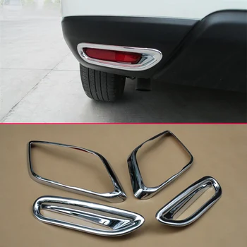 

Front + Rear Fog Light Lamp Cover Kits Trim For Nissan X-Trail Rogue 2014 2015 2016 Glossy Chrome Foglight Overlay Accessories