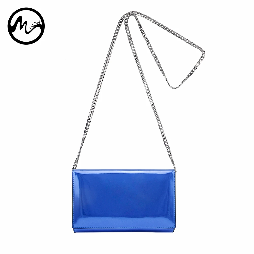 

MINCH Women's Handbag Mini Mirror Effect Surface Chain Flap Bag Solid Girls Small Size Shoulder Bags Waterproof Messenger Bags