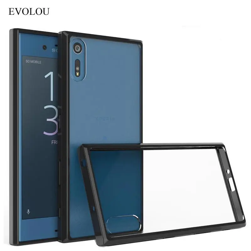 Чехол EVOLOU для Sony Xperia XZ XR Ультрапрозрачная акриловая задняя крышка + силиконовая