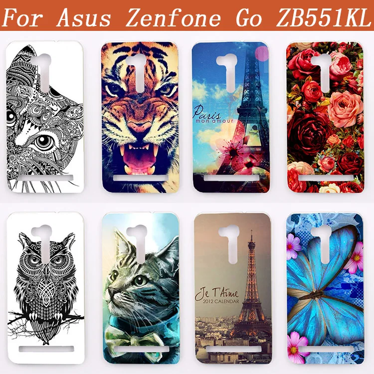 Жесткий поликарбонатный чехол с 14 рисунками для Asus Zenfone GO ZB551 сделай сам телефона