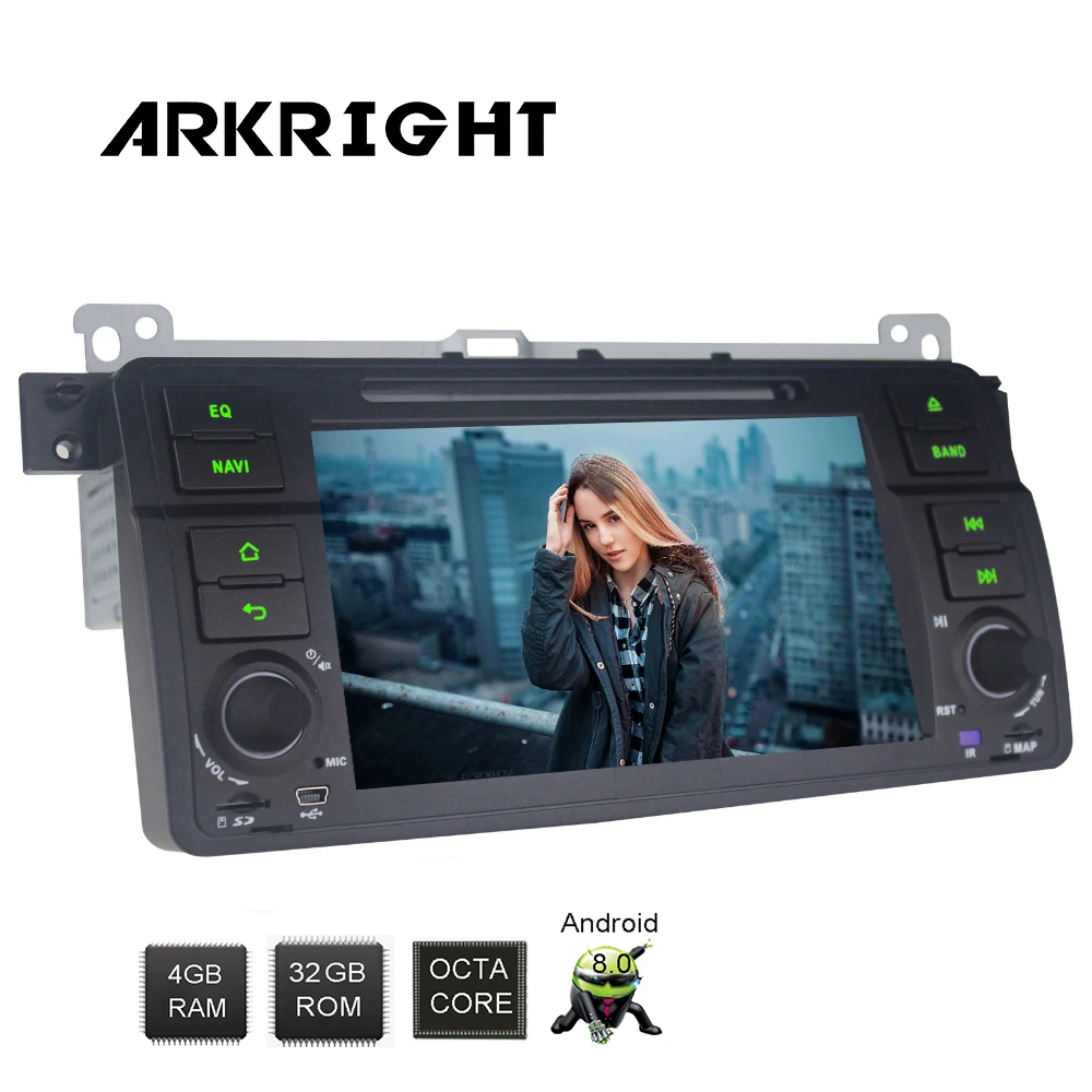 

New 7" Single Din 4GB+32GB Android 8.0 Car Radio HD GPS Navigation Wifi Steering Wheel Control For BWM E46/M3 Multimedia Player