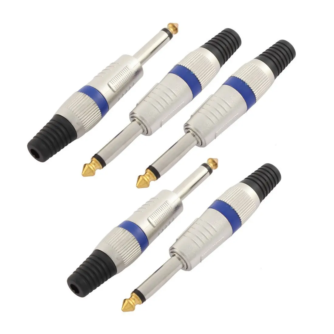 THGS 5pcs Panel Mount 6.35mm Mono Male Jack Guitar Socket Connectorin