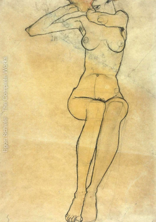 Художественная живопись Sitzender Akt Egon Schiele картина маслом холст Портрет Высокое
