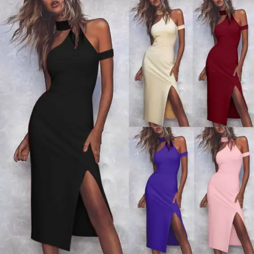 النساء المختنق عالية الرقبة مثير Bodycon الصيف بعقب ملفوفة حزب اللباس زائد حجم
