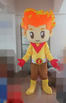

Personality customizable flame head doll cartoon mascot costume/adult size white belly baby clothing mascot