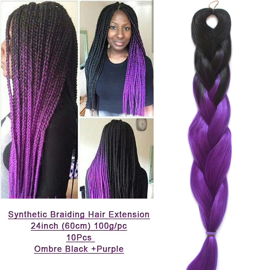 10pcs Ombre Box Braiding Hair 24inch 100g Per Pc Quality Ombre