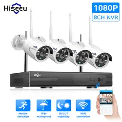 Hiseeu 8CH Беспроводная система видеонаблюдения 1080P HDD 2MP NVR IP IR-CUT уличная камера видеонаблюдения IP система безопасности комплект