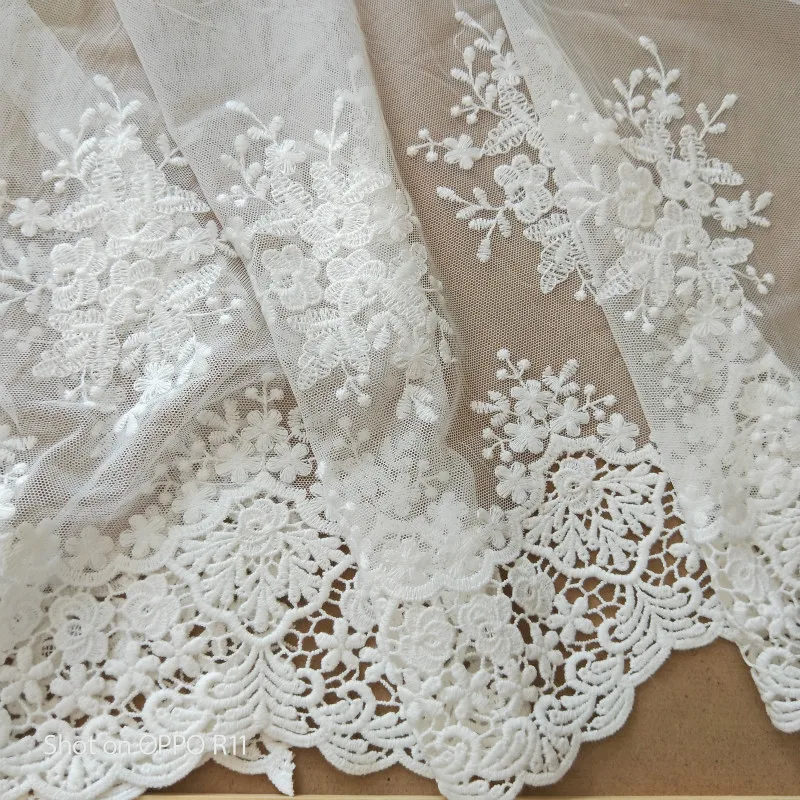 Mesh Embroidered Water-souble Holow-out Lace Fabric Handmade DIY Sewing Clothes Lace Trim Accessories