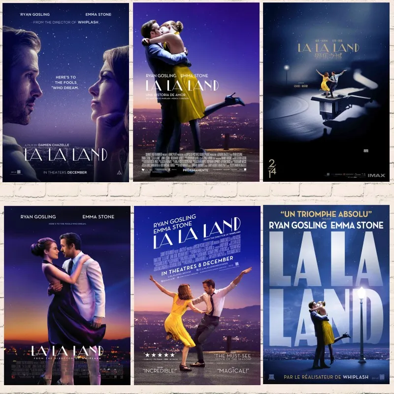 Постеры для кинофильмов LA LAND в современном стиле настенные наклейки с белым